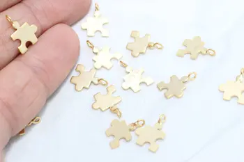 

10 Pcs 24K Tiny Gold Plated Charm, Brass Pendant , brt241