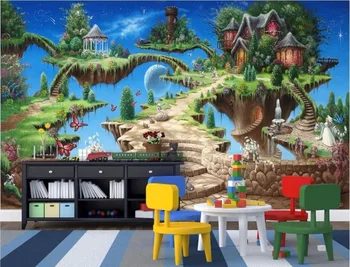 

WDBH custom mural 3d wallpaper fairy tale castle park child room home decoration painting 3d wall murals wallpaper for wall 3 d