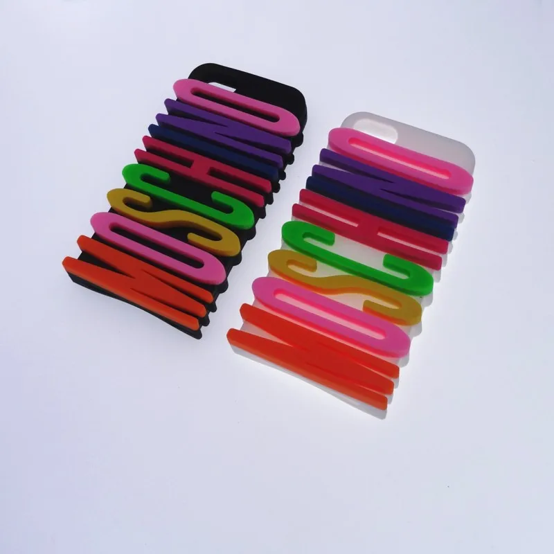 

Colorful Fashion Brand MOSCHINOO Letters Soft Rubber Silicone Case for iphone 5 5S 5G Phone Protective Cover