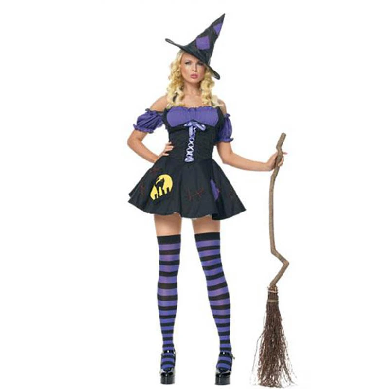 Factory Directly Sexy Witch Costume Deluxe Adult Magic Moment Role Cosplay  Halloween Costume For Women Fancy Dress - Sexy Costumes - AliExpress