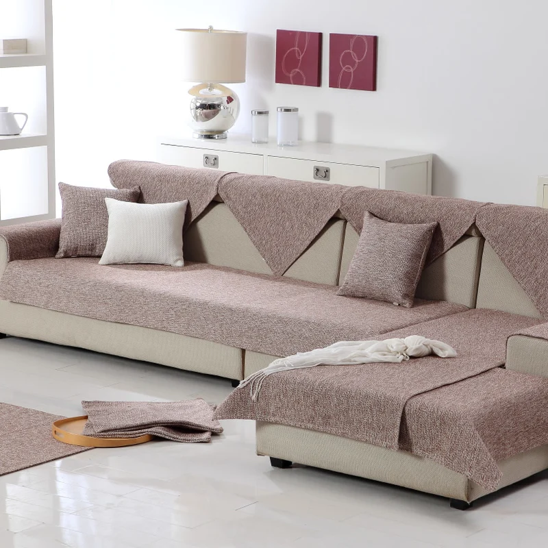 Coffee Color Sofa Covers for Living Room Reversible Pet Dog Cat