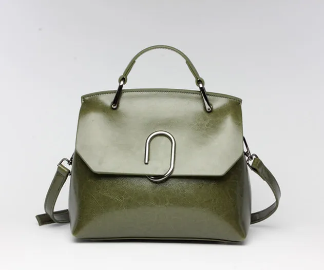 YGDB Брендовая женская сумка дизайнерская повседневная женская сумка через плечо винтажная однотонная кожаная сумка-тоут женские сумки L6134 - Цвет: Армейский зеленый