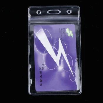 

10Pcs Vertical Transparent Vinyl Plastic show ID Card Badges Holder Wholesale id card holder Convenient Clear Card Bag