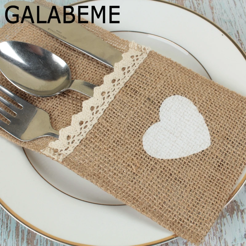 Galabeme 1 штука 21x11 см джутовая Мешковина держатель столовых приборов столовые