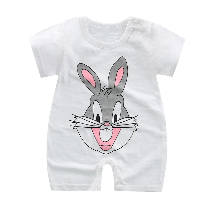 

Softu Summer Newborn Infant Baby Boy Girl Cotton Romper Cartoon Printed Short Sleeve Jumpsuit Kids Clothes Outfit