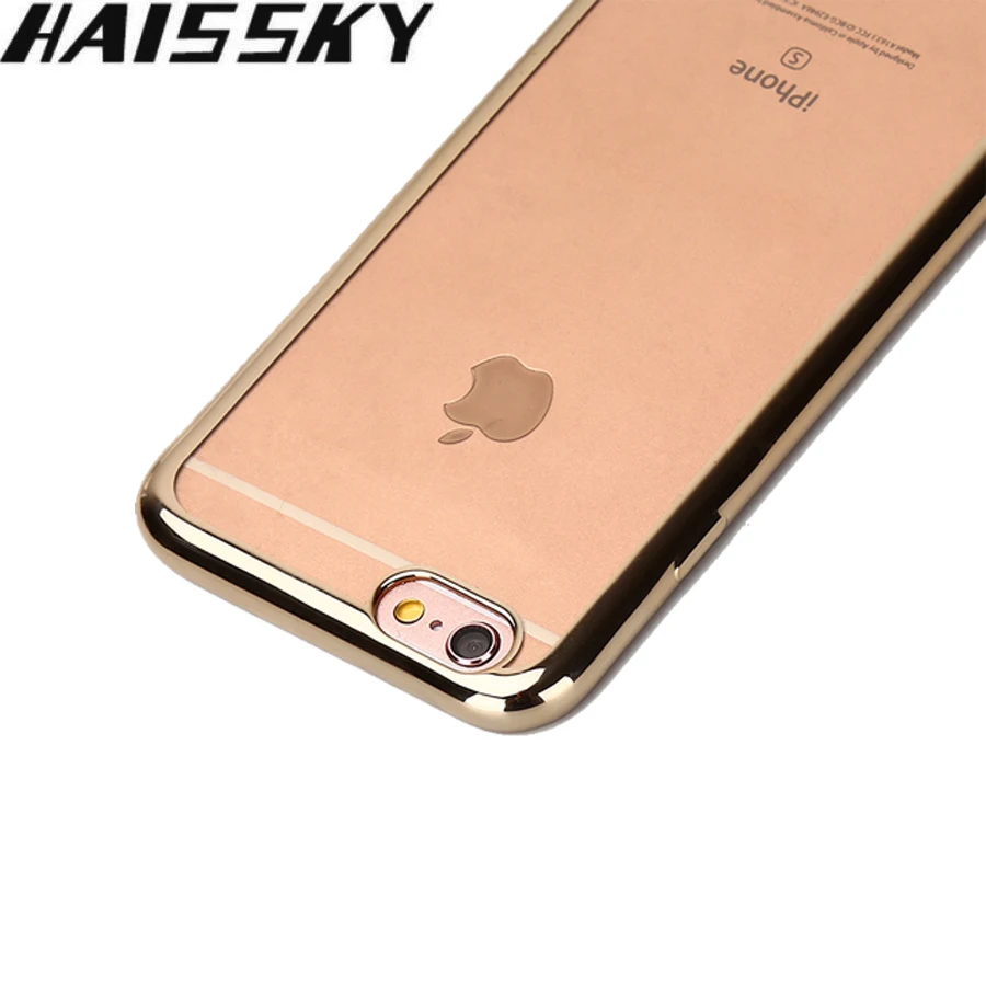 

Haissky Luxury Transparent Case For iPhone 5 5S SE Soft Back Cover Protective Fundas Plating TPU Phone Case For iPhone 6 6s Plus