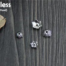 Uglyless натуральная S 925 пробы Серебряный цветок Бисер аксессуары ювелирные изделия DIY ручной работы в этническом стиле цветочный шарики прокладки лотоса выводы