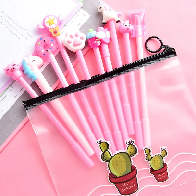 10Pcs/Set Gel Pen Unicorn Pen Stationery Kawaii School Supplies Gel Ink Pen School Stationery Office Suppliers Pen Kids Gifts - Цвет: 14