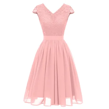 

New 2020 spring and summer women's chiffon lace sexy V-neck large dress CD1646