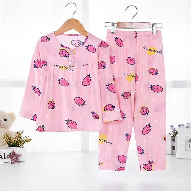 Summer Girls Pajamas Sets Long Sleeve 6 8 10 12 Years Animal Cartoon ...