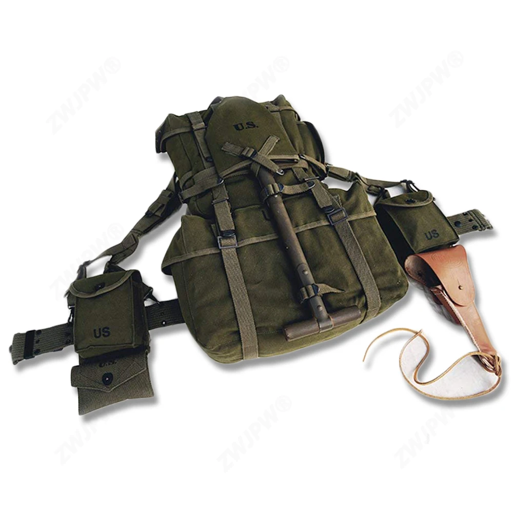 Реплика WW2 Корейская война M1945 набор рюкзаков и боевой ремень пистолета и подтяжки и M1911 сумка и M1 сумка и кобура и палатка и лопата