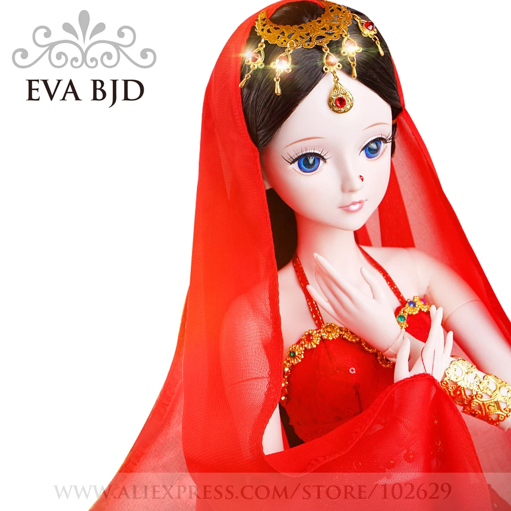 

22" EVA BJD 1/3 BJD Doll SD Doll 56cm 19 jointed dolls Indian Dancer Beauty Toy ( Free Eyes + Hair + Makeup + Clothes + Shoes )