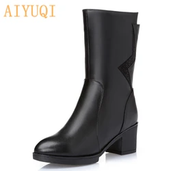 2019 Large Size 35-43 Natural Genuine Leather Women Boots Australia Thick Wool Warm Women Motorcycle Boots Female Snow Boots 2019 Large Size 35-43 Natural Genuine Leather Women Boots Australia Thick Wool Warm Women Motorcycle Boots Female Snow Boots