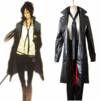

Japanese Anime Katekyo Hitman Reborn Cosplay Rokudou mukuro Costume Black Cloak Pants Tie Suit Men Boy Halloween costume