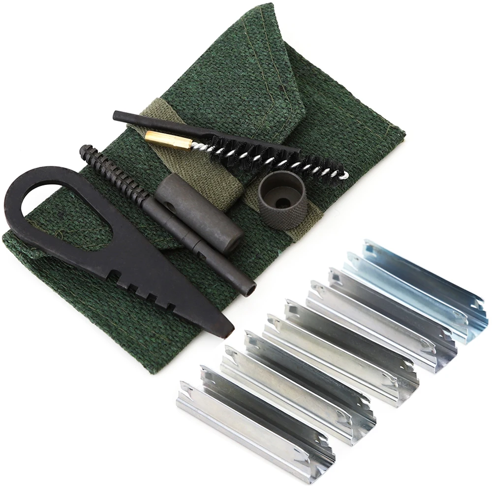 

5pcs Spring Steel Stripper Clip 7.62x54 Mosin Nagant 5 round Magazine Nagant stripper clips And Rifle 6 Piece Cleaning Kit
