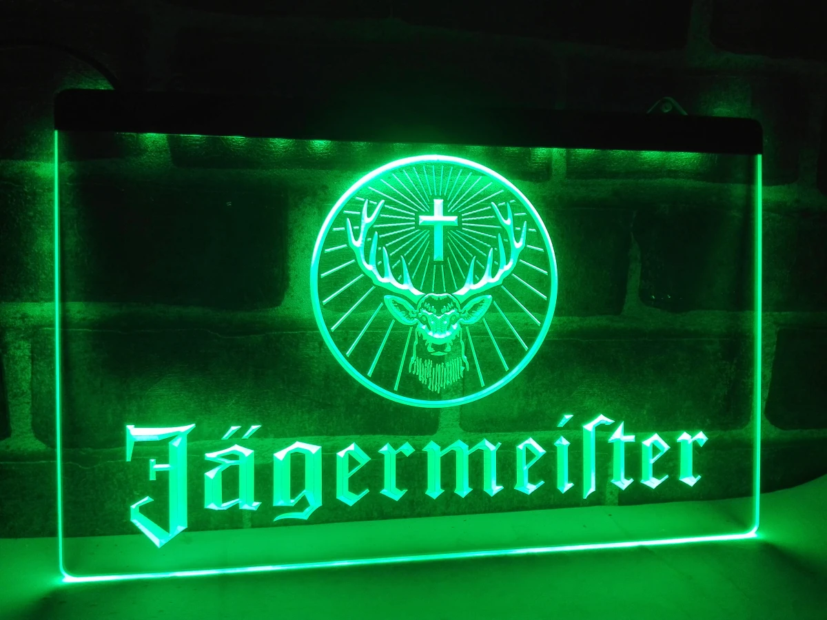 Светодиодный неоновый знак LR061 Jagermeister с головой оленя|Таблички и знаки| |