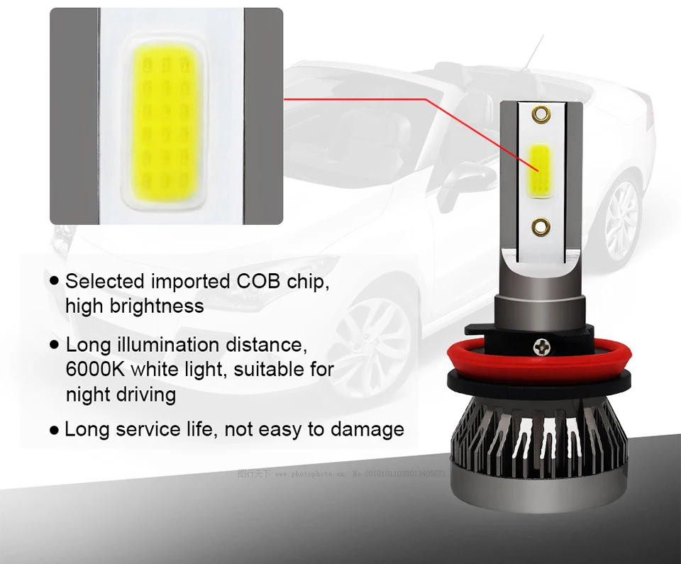 AVACOM 8000K 4300K H7 LED Bulbs H4 LED Car Headlight H1 H8 H9 H11 9005 HB3 9006 HB4 12V 8000LM Auto Headlamp LED 3000K 6500K 60W (7)
