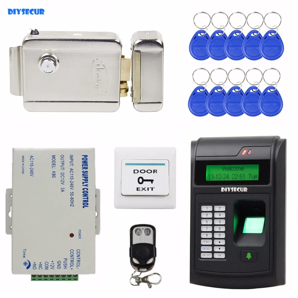 DIYSECUR 125KHz RFID LCD Biometric Fingerprint Password Keypad ID Card