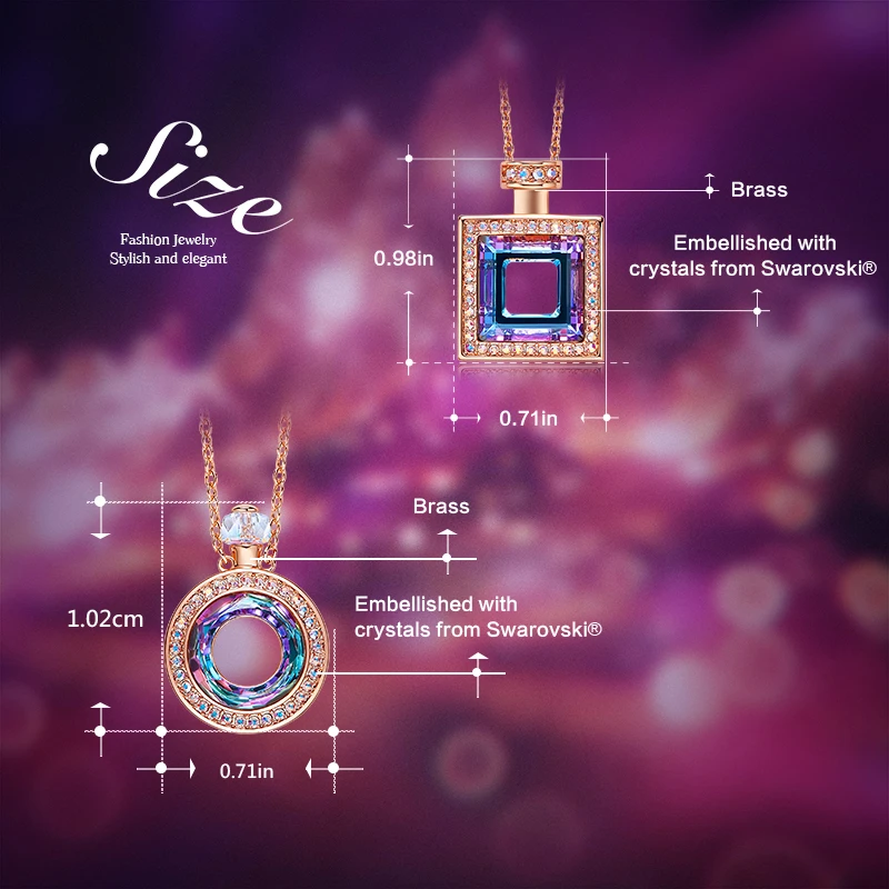 CDE женское золотое ожерелье с подвеской украшенное кристаллами Swarovski 18 К розовое