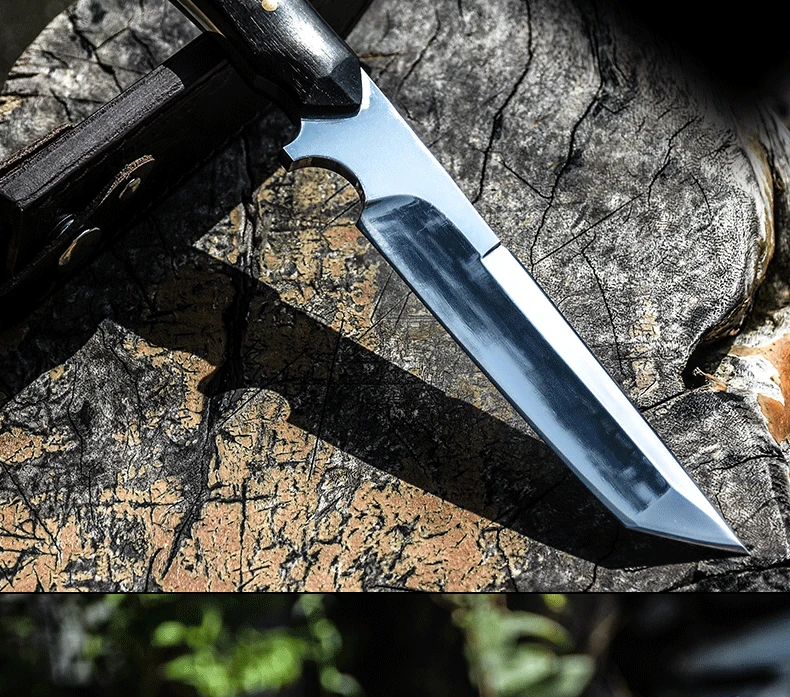 Voltron Открытый нож выживания, высокая твердость прямой нож, дикий нож самообороны, портативный острый нож выживания джунглей