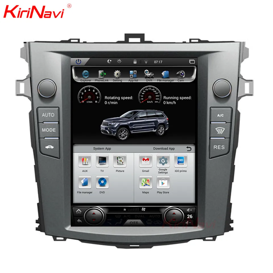 Sale KiriNavi Vertical Screen Tesla Style 10.4" Android 8.1 Car Radio For Toyota Corolla Android Auto GPS Navigation Car Dvd Player 4