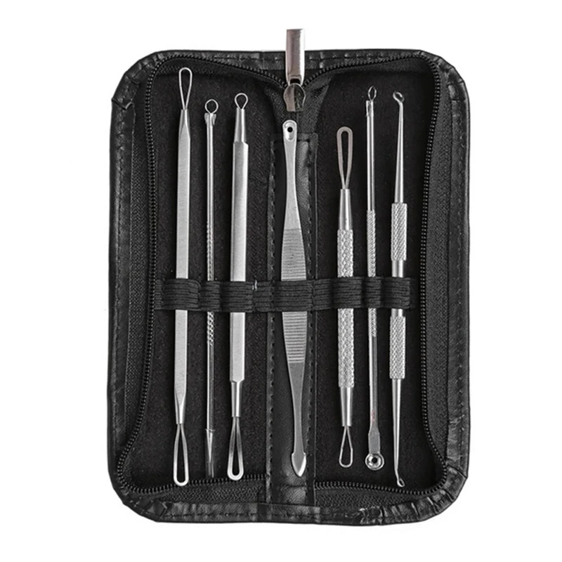 

7Pcs Premium Blackhead Acne Comedone Pimple Blemish Extractor Remover Tool Kit Set