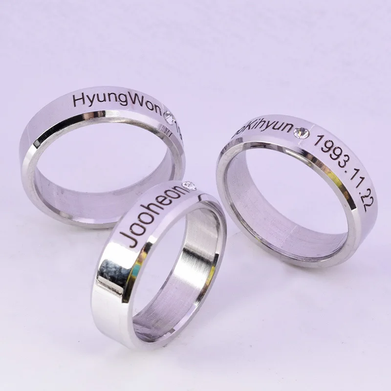 YOUPOP KPOP MONSTA X IM MINHYUK WONHO Album Unisex Ring For Mem And Women Accessories Jewelry Rings With Lanyard Rope JCF604
