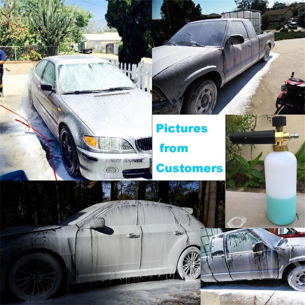 Автомойка высокого давления 1/" Быстрый Регулируемый адаптер, разъём из пены, контейнер для бутылки, инструмент для мытья автомобиля