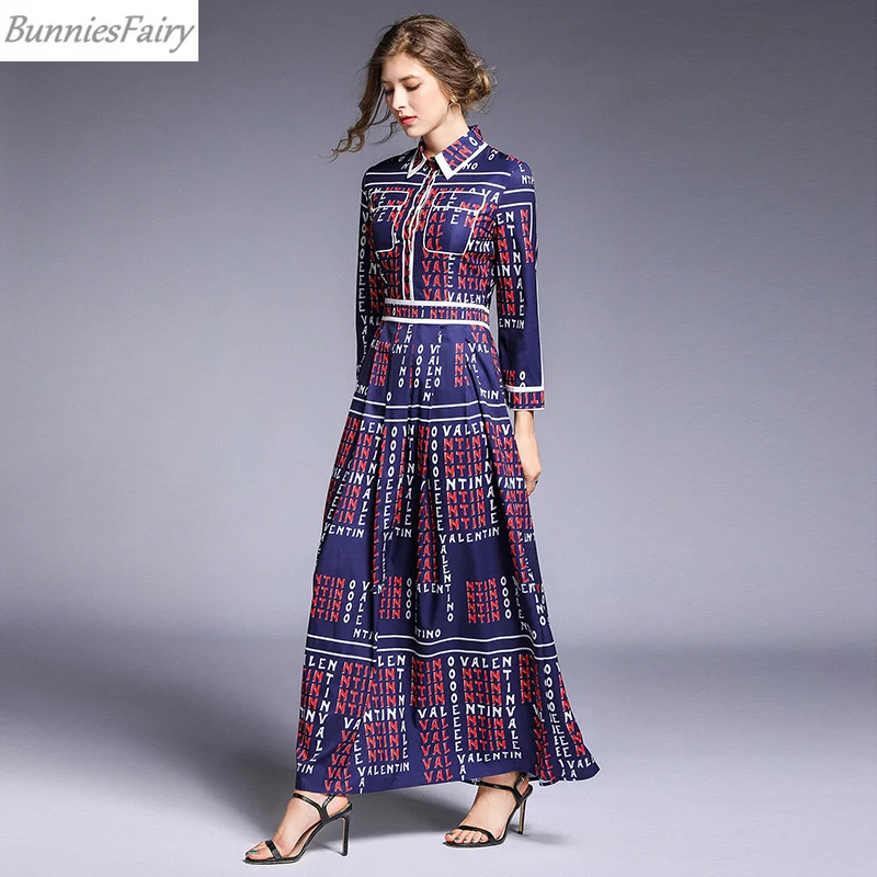 BunniesFairy 2019 осеннее элегантное женское винтажное длинное платье макси в стиле