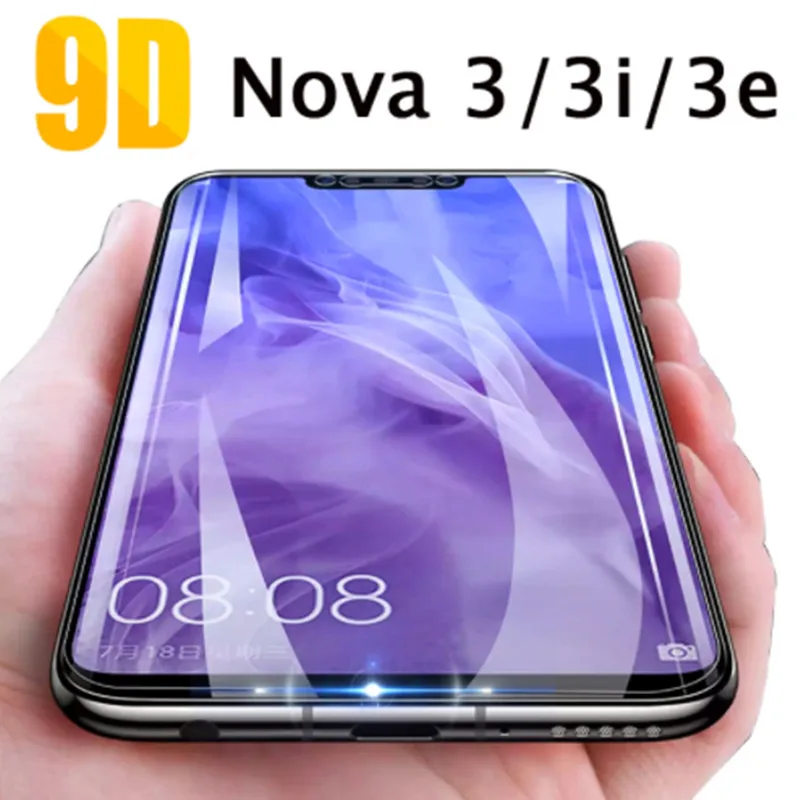 Новинка 9D Защитная стеклянная пленка для Huawei Nova 3 3i 3e полное покрытие защита