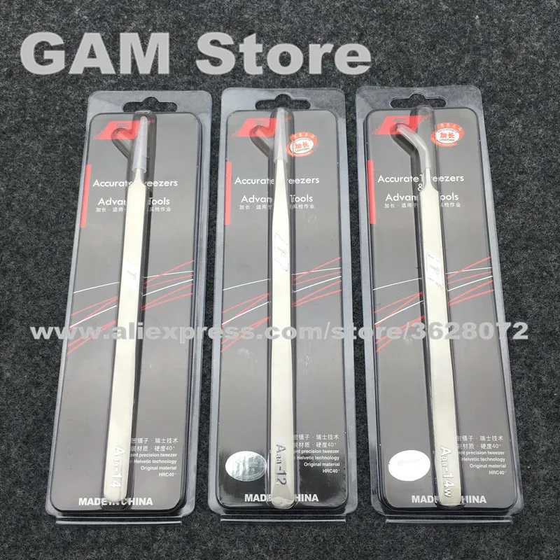 

AAA-14/14W/12 Ultrahard Tweezer Precision Sharp Forceps Tip Pointed Tweezers Stainless Steel Clamps Stainless Steel Anti-Static