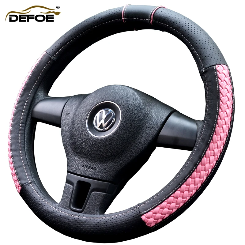 Lady style Best quality Car steering wheel cover Genuine Leather ronnd D Style Diameter 36-40cm car steering wheel cover 6 color Lady style Best quality Car steering wheel cover Genuine Leather ronnd D Style Diameter 36-40cm car steering wheel cover 6 color