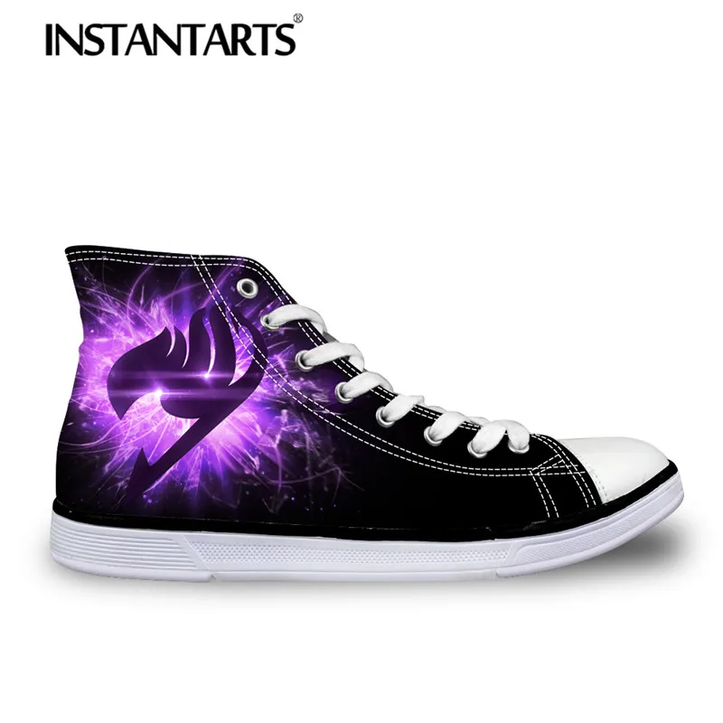 

INSTANTARTS Men's Vulcanize Shoes Spring High Top Canvas Shoe for Male Boy 3D Fairy Tail Anime Print Man's Leisure Sneakers Shoe