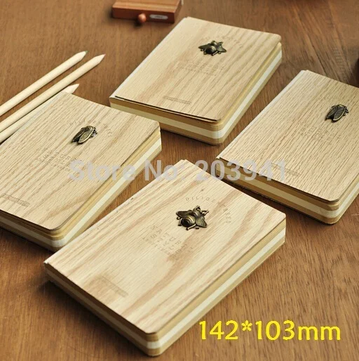 

4PCS/LOT Vintage Log Wooden style DIY diary book 142*103mm Nice gift wholesale