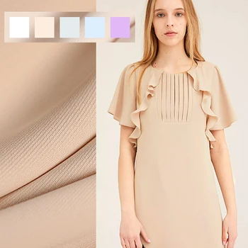 

150CM Wide 280G/M Weight Autumn Spring Dress Coat Jacket Pink White Gray Purple Solid Color Triacetate Polyester Fabric DE778