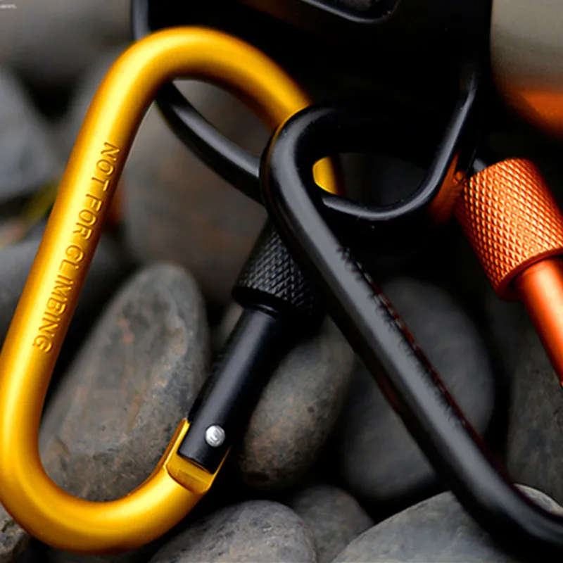8CM Bold Carabiner Aluminum Alloy Carbine D-Ring Carbines Hanging Buckle Metal Backpack Buckle With Lock (23)
