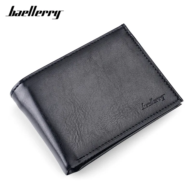 Baellerry бизнес черные маленькие кошельки для мужчин мягкая кожа денег короткий