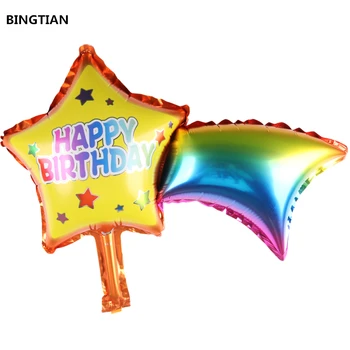 

BINGTIAN new mini pentagram rainbow film foil balloon wedding banquet baby birthday party decoration balloon
