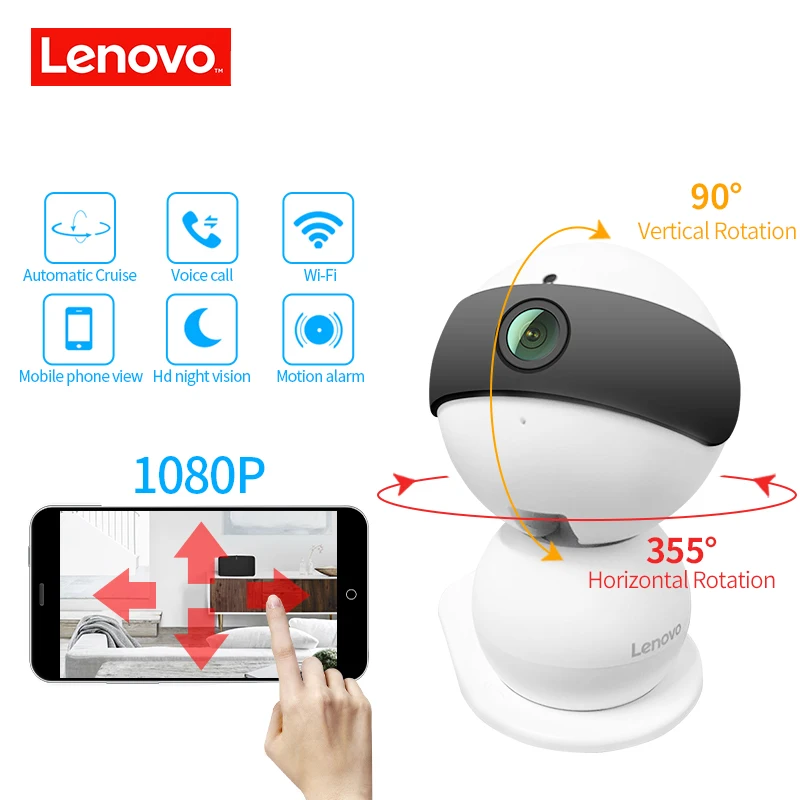 Lenovo Снеговик SR IP камера WiFi Беспроводная мини 1080p безопасности Детский монитор HD
