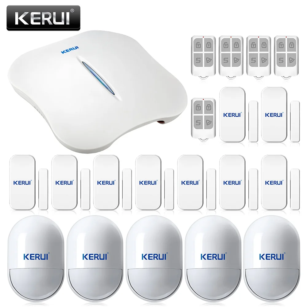 2016 New KERUI W1 WIFI Home Burglar Security Alarm System PSTN Intelligent Alarm Android IOS APP Control Voice Prompt Alarm Kit