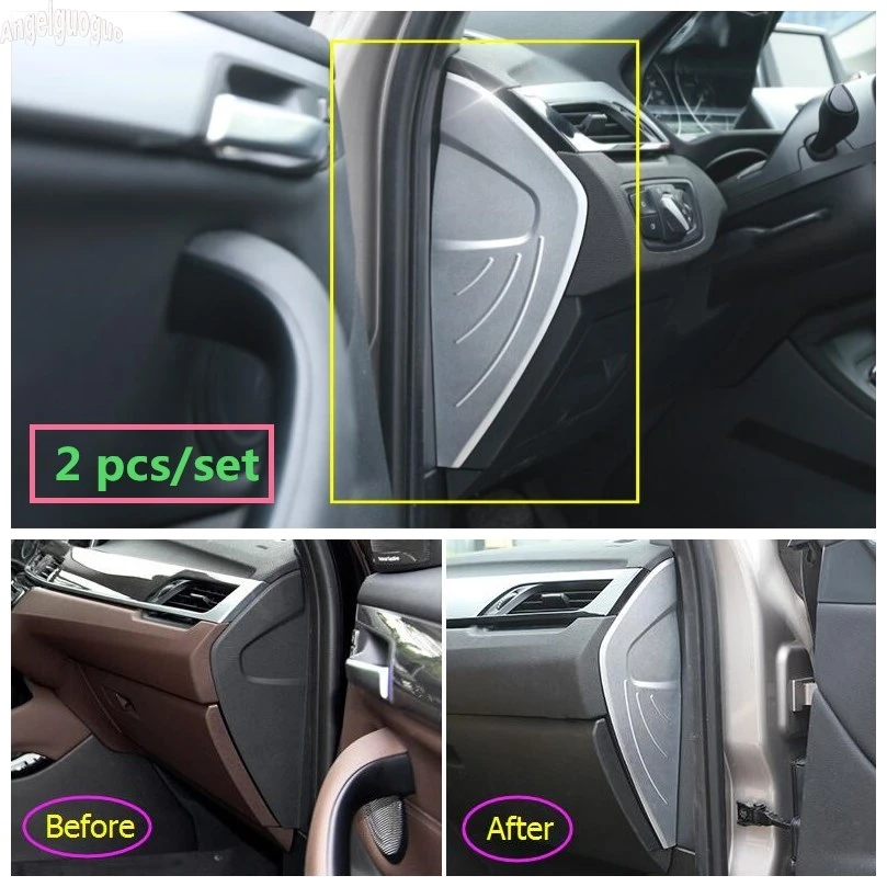 2 pcs Aluminum alloy For BMW X1 F48 X2 F39 accessories Car Center console Decoration Dasdboard Sides Frame Cover Trim Sequin