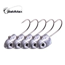 Bammax рыболовный крючок, 0,9 г, 1,5 г, 5 шт., Кривошипные приманки из свинца, крючки для головы, Мягкая приманка в виде червей, нахлыстом, колючий крючок, рыболовные снасти для ловли карпа