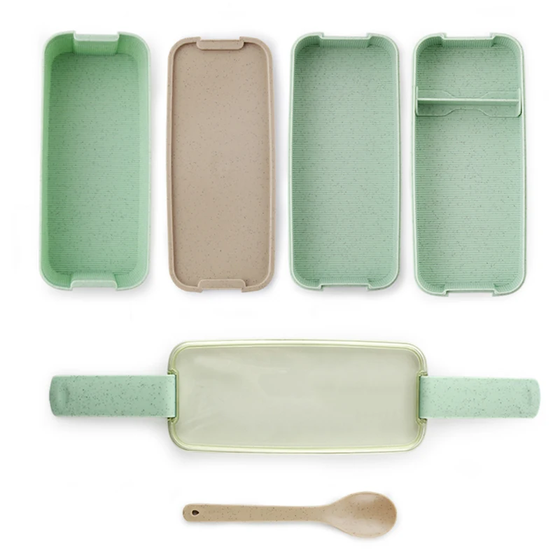 

Hoomall 1PC Microwave Dinnerware Food Storage Container Lunchbox Camping Lunch Box Lunch Box 3 Layer Wheat Straw Bento Boxes