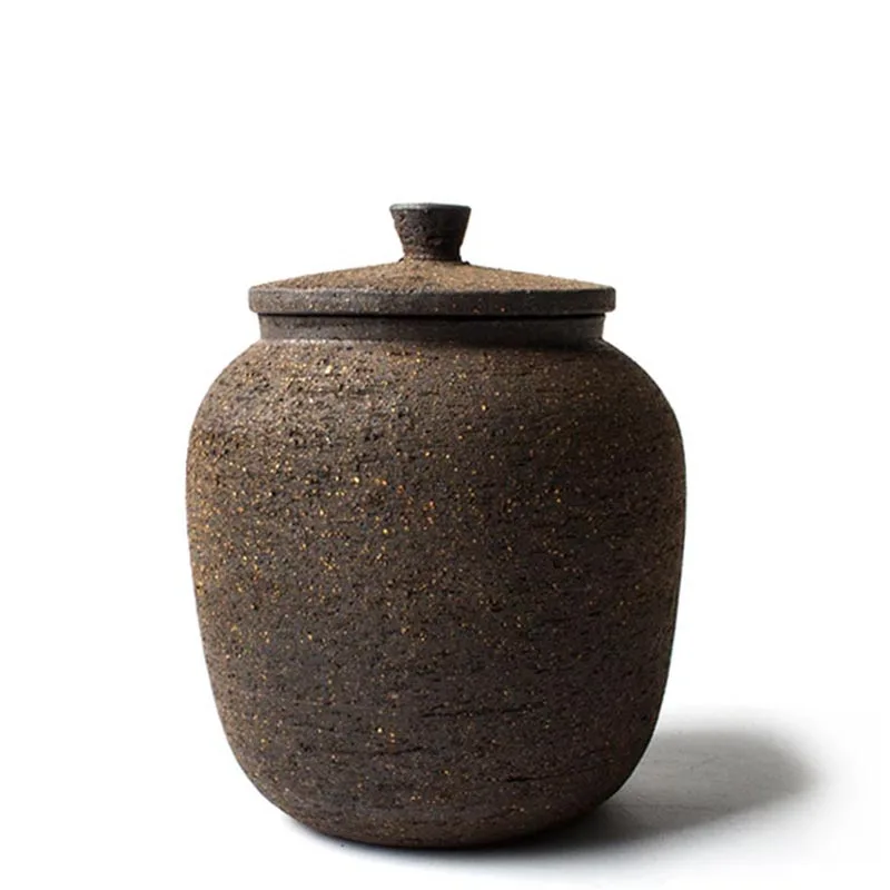 Винтажная грубая керамика для хранения чая Caddy Seal Jar Container Coffee Beans Cans Tanks Box Teaware