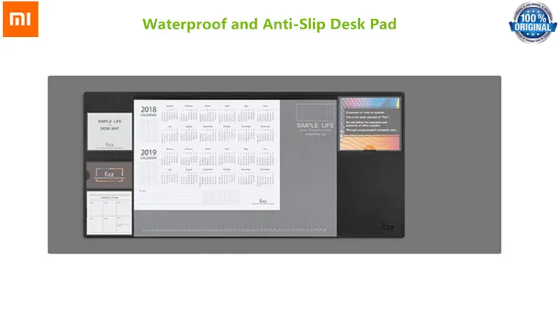 

Xiaomi Fizz Large Office Desk Pad Computer Mat Documents, notes, business card Multifunctional Storage Leather Mouse Pad