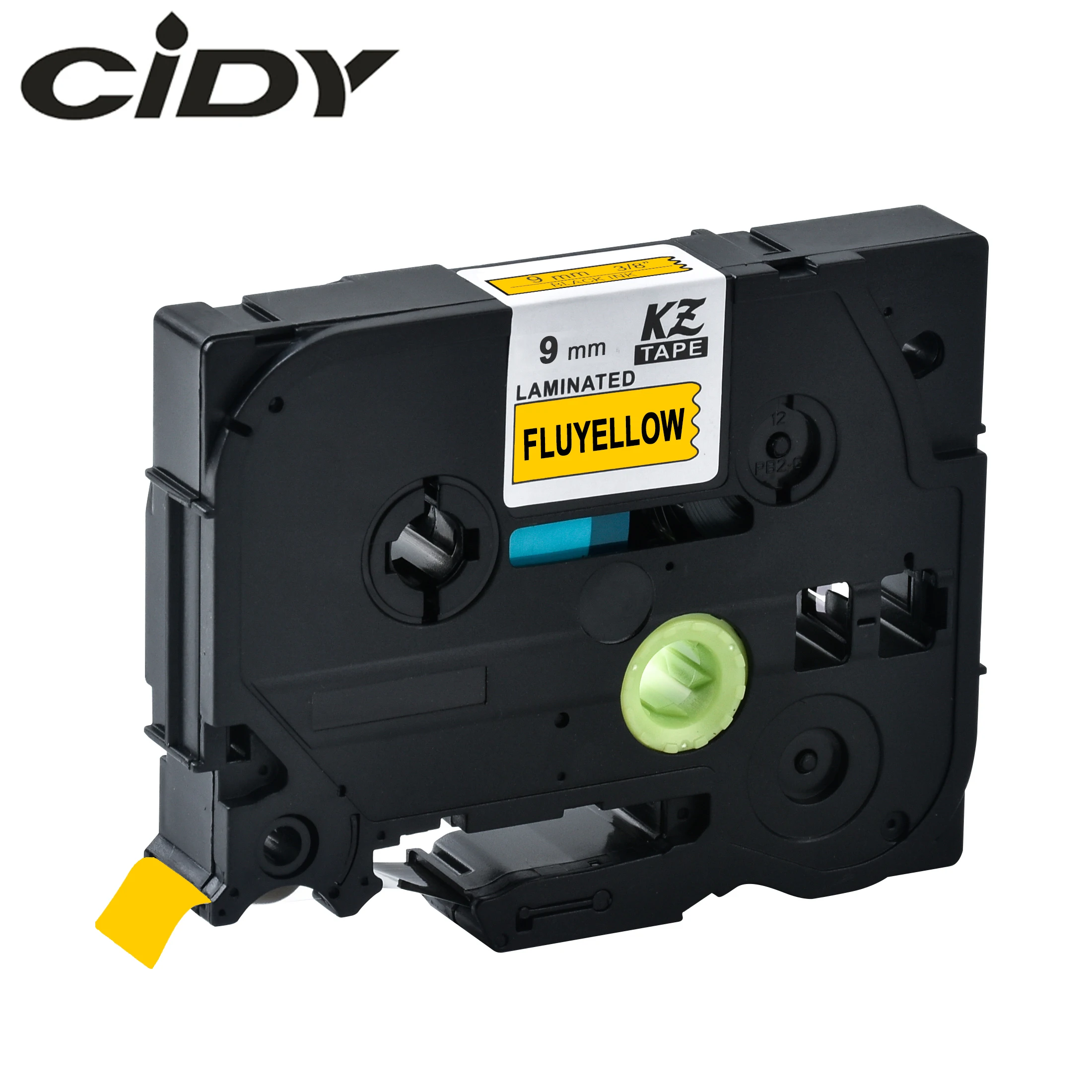 CIDY Tze-C21 Tz-C21 black on fluorescent yellow Laminated Compatible P touch 9mm tze C21 tz Label Tape Cassette Cartridge | Компьютеры и