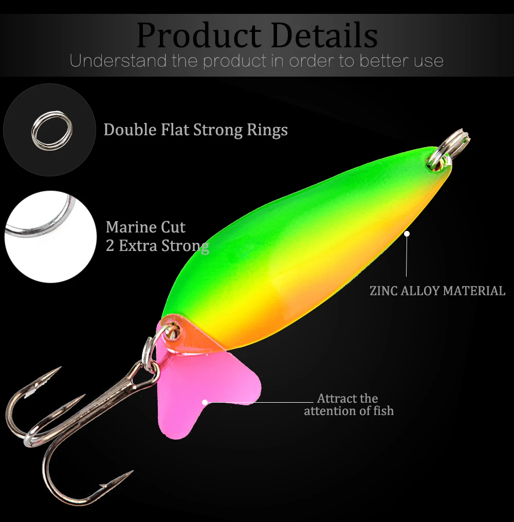 FTK 1 шт., приманка для рыбалки, двойная ложка, приманка с тройным крюком, 18 г, 28 г, 30 г, приманка для ловли карпа, металлическая приманка для ловли щуки