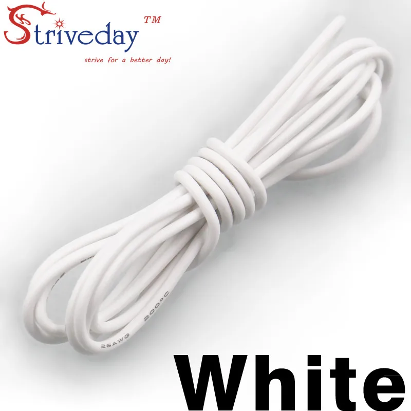 3.28ft 1 м 16AWG гибкий силиконовый резиновый провод луженая медная линия RC кабель DIY с 10 цветов для выбора от - Цвет: White
