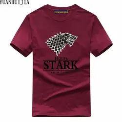 2017 Игра престолов волка футболка Старк winterfell baumwolle футболка зима kommt lassige уличная футболка Фитнес