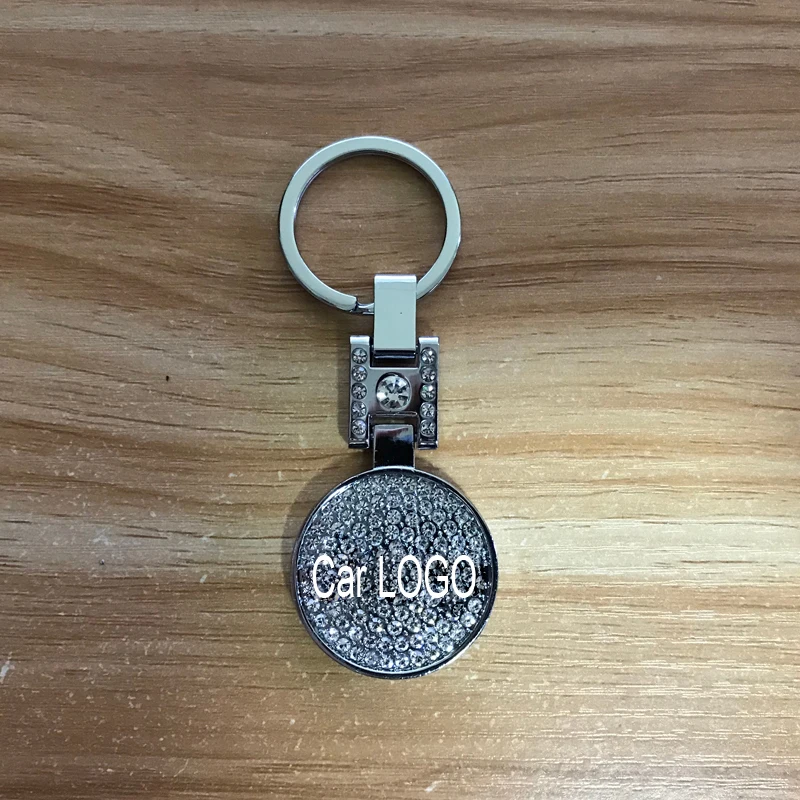 

Diamond crystal style Car emblem key ring for Chevrolet Hyundai Skoda Audi Nissan Mazda Honda Bmw JEEP Keychain accessories